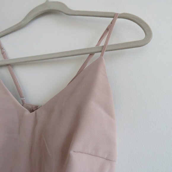 BIRDY GREY Taupe Ruffle Chiffon Maxi Bridesmaid Dress Wedding Neutral - Size XS - Picture 8 of 16